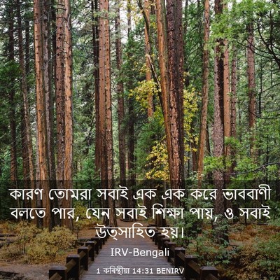 Picture 03 - 1 কৰিন্থীয়া 14:31 BENIRV - কারণ তোমরা সবাই এক - Bible Verse Picture