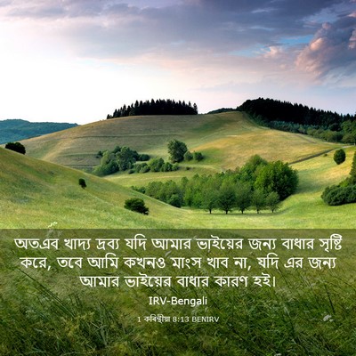 Picture 03 - 1 কৰিন্থীয়া 8:13 BENIRV - অতএব খাদ্য দ্রব্য - Bible Verse Picture
