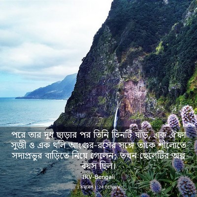 Picture 03 - 1 চমূৱেল 1:24 BENIRV - পরে তার দুধ ছাড়ার - Bible Verse Picture