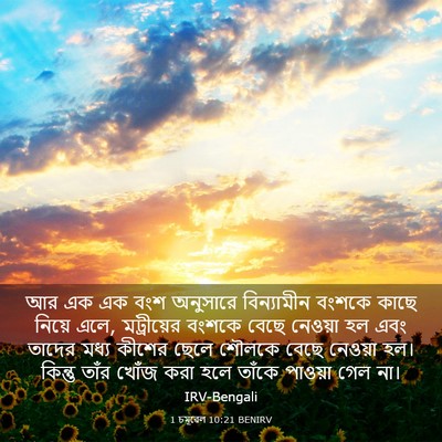 Picture 03 - 1 চমূৱেল 10:21 BENIRV - আর এক এক বংশ - Bible Verse Picture