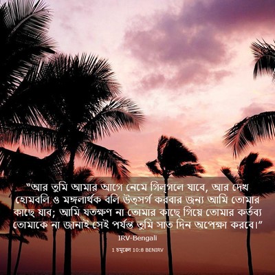 Picture 03 - 1 চমূৱেল 10:8 BENIRV - “আর তুমি আমার আগে - Bible Verse Picture