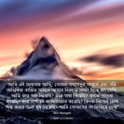 Picture 03 - 1 চমূৱেল 12:3 BENIRV - আমি এই জায়গায় - Bible Verse Picture