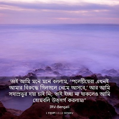 Picture 03 - 1 চমূৱেল 13:12 BENIRV - তাই আমি মনে মনে - Bible Verse Picture