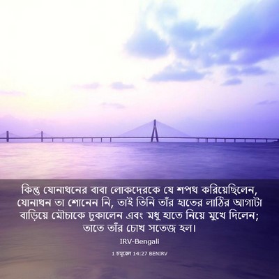 Picture 03 - 1 চমূৱেল 14:27 BENIRV - কিন্তু যোনাথনের - Bible Verse Picture