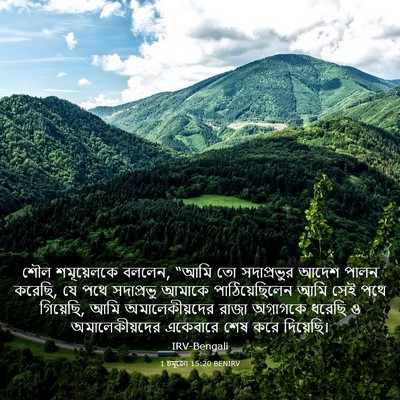 Picture 03 - 1 চমূৱেল 15:20 BENIRV - শৌল শমূয়েলকে - Bible Verse Picture