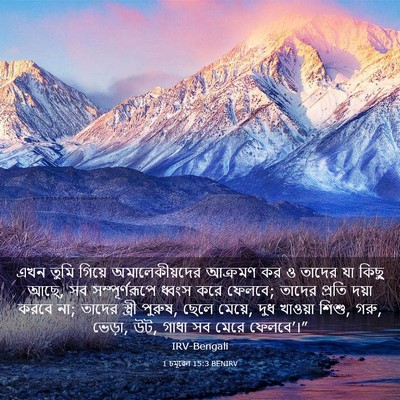Picture 03 - 1 চমূৱেল 15:3 BENIRV - এখন তুমি গিয়ে - Bible Verse Picture