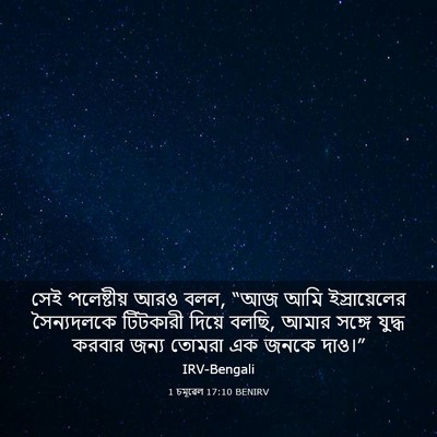 Picture 03 - 1 চমূৱেল 17:10 BENIRV - সেই পলেষ্টীয় আরও - Bible Verse Picture