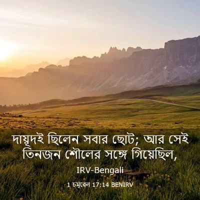Picture 03 - 1 চমূৱেল 17:14 BENIRV - দায়ূদই ছিলেন - Bible Verse Picture