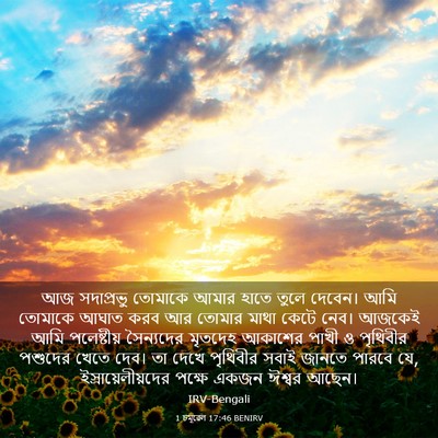 Picture 03 - 1 চমূৱেল 17:46 BENIRV - আজ সদাপ্রভু - Bible Verse Picture