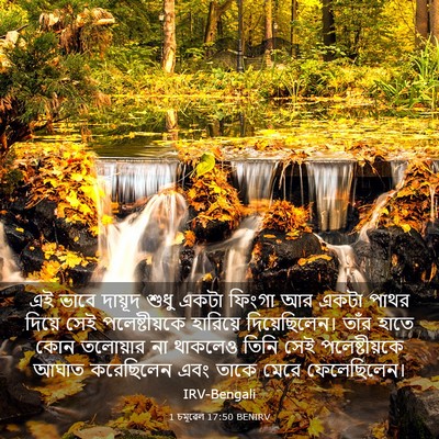 Picture 03 - 1 চমূৱেল 17:50 BENIRV - এই ভাবে দায়ূদ - Bible Verse Picture