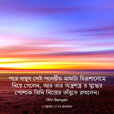 Picture 03 - 1 চমূৱেল 17:54 BENIRV - পরে দায়ূদ সেই - Bible Verse Picture