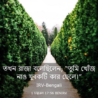 Picture 03 - 1 চমূৱেল 17:56 BENIRV - তখন রাজা বলেছিলেন, - Bible Verse Picture