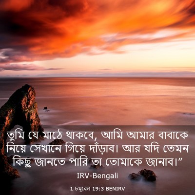 Picture 03 - 1 চমূৱেল 19:3 BENIRV - তুমি যে মাঠে থাকবে, - Bible Verse Picture