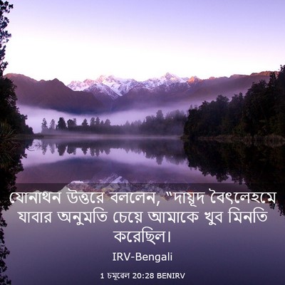 Picture 03 - 1 চমূৱেল 20:28 BENIRV - যোনাথন উত্তরে - Bible Verse Picture