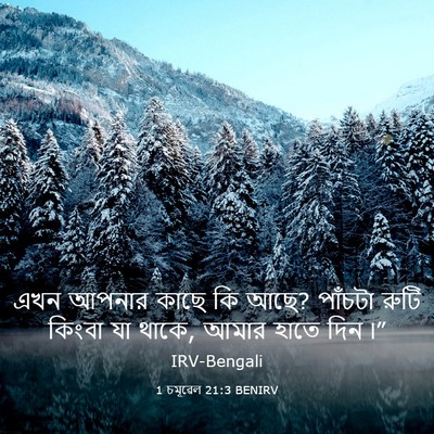 Picture 03 - 1 চমূৱেল 21:3 BENIRV - এখন আপনার কাছে কি - Bible Verse Picture