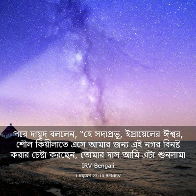 Picture 03 - 1 চমূৱেল 23:10 BENIRV - পরে দায়ূদ বললেন, - Bible Verse Picture