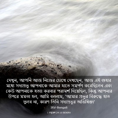 Picture 03 - 1 চমূৱেল 24:10 BENIRV - দেখুন, আপনি আজ - Bible Verse Picture