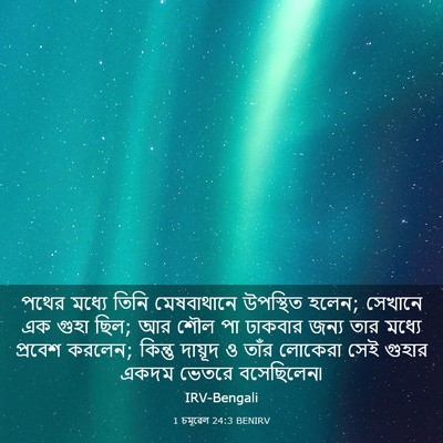 Picture 03 - 1 চমূৱেল 24:3 BENIRV - পথের মধ্যে তিনি - Bible Verse Picture