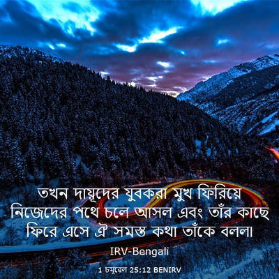 Picture 03 - 1 চমূৱেল 25:12 BENIRV - তখন দায়ূদের - Bible Verse Picture