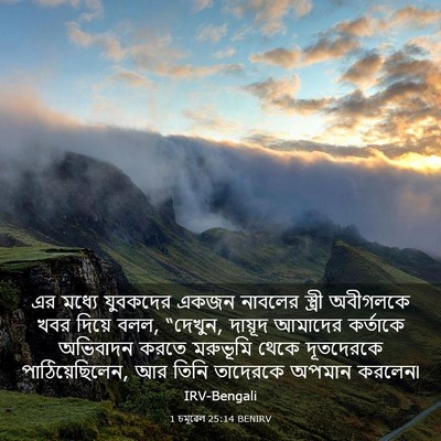 Picture 03 - 1 চমূৱেল 25:14 BENIRV - এর মধ্যে যুবকদের - Bible Verse Picture
