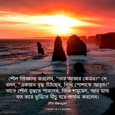 Picture 03 - 1 চমূৱেল 28:14 BENIRV - শৌল জিজ্ঞাসা - Bible Verse Picture