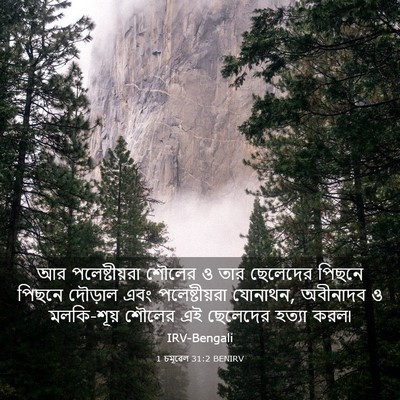 Picture 03 - 1 চমূৱেল 31:2 BENIRV - আর পলেষ্টীয়রা - Bible Verse Picture