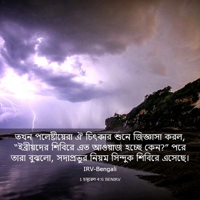 Picture 03 - 1 চমূৱেল 4:6 BENIRV - তখন পলেষ্টীয়েরা - Bible Verse Picture