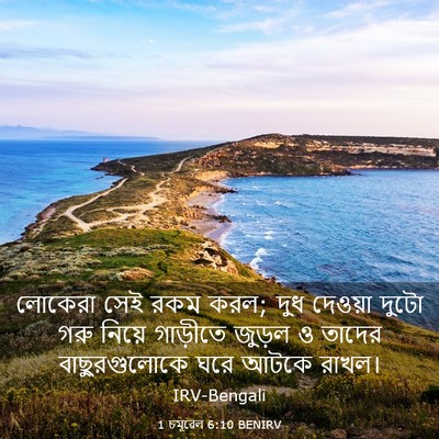 Picture 03 - 1 চমূৱেল 6:10 BENIRV - লোকেরা সেই রকম করল; - Bible Verse Picture