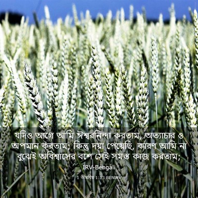 Picture 03 - 1 তীমথিয় 1:13 BENIRV - যদিও আগে আমি - Bible Verse Picture