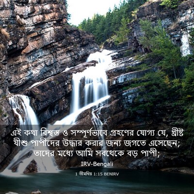 Picture 03 - 1 তীমথিয় 1:15 BENIRV - এই কথা বিশ্বস্ত ও - Bible Verse Picture