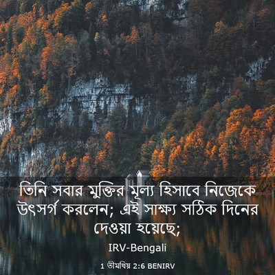 Picture 03 - 1 তীমথিয় 2:6 BENIRV - তিনি সবার মুক্তির - Bible Verse Picture