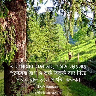 Picture 03 - 1 তীমথিয় 2:8 BENIRV - তাই আমার ইচ্ছা এই, - Bible Verse Picture