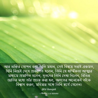 Picture 03 - 1 তীমথিয় 3:16 BENIRV - আর ভক্তির গোপন কথা - Bible Verse Picture