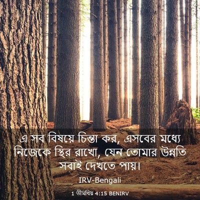 Picture 03 - 1 তীমথিয় 4:15 BENIRV - এ সব বিষয়ে চিন্তা - Bible Verse Picture