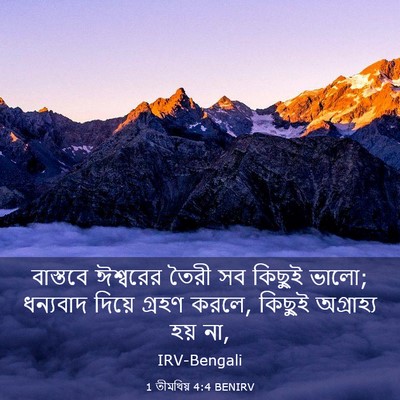 Picture 03 - 1 তীমথিয় 4:4 BENIRV - বাস্তবে ঈশ্বরের - Bible Verse Picture