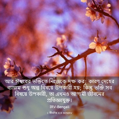 Picture 03 - 1 তীমথিয় 4:8 BENIRV - আর ঈশ্বরের - Bible Verse Picture