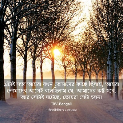 Picture 03 - 1 থিচলনীকীয়া 3:4 BENIRV - এটাই সত্য আমরা যখন - Bible Verse Picture