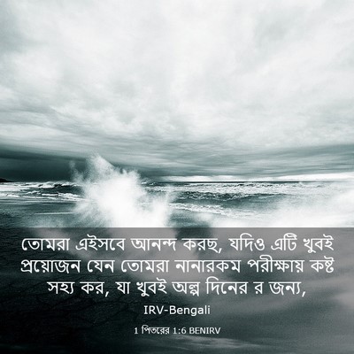 Picture 03 - 1 পিতরের 1:6 BENIRV - তোমরা এইসবে আনন্দ - Bible Verse Picture