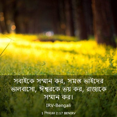 Picture 03 - 1 পিতরের 2:17 BENIRV - সবাইকে সম্মান কর, - Bible Verse Picture
