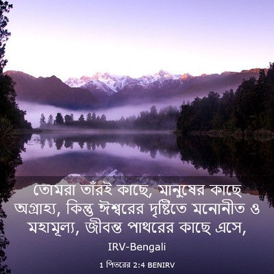 Picture 03 - 1 পিতরের 2:4 BENIRV - তোমরা তাঁরই কাছে, - Bible Verse Picture