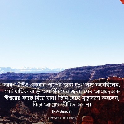 Picture 03 - 1 পিতরের 3:18 BENIRV - কারণ খ্রীষ্টও - Bible Verse Picture