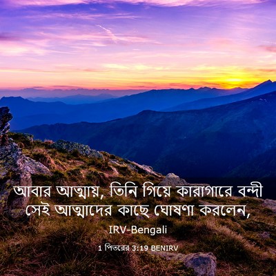 Picture 03 - 1 পিতরের 3:19 BENIRV - আবার আত্মায়, তিনি - Bible Verse Picture