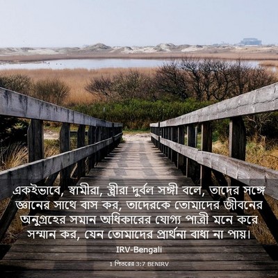 Picture 03 - 1 পিতরের 3:7 BENIRV - একইভাবে, স্বামীরা, - Bible Verse Picture