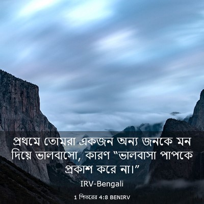 Picture 03 - 1 পিতরের 4:8 BENIRV - প্রথমে তোমরা একজন - Bible Verse Picture