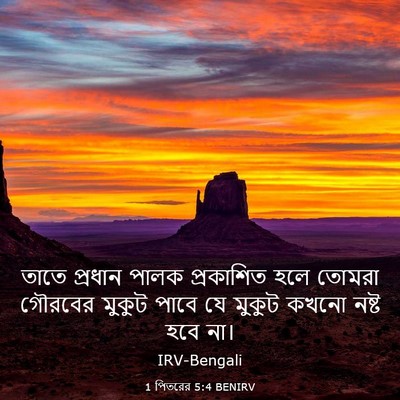 Picture 03 - 1 পিতরের 5:4 BENIRV - তাতে প্রধান পালক - Bible Verse Picture