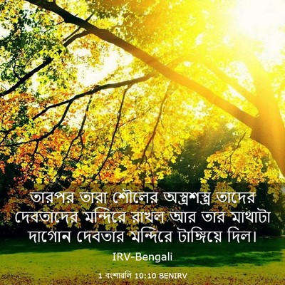 Picture 03 - 1 বংশাৱলি 10:10 BENIRV - তারপর তারা শৌলের - Bible Verse Picture