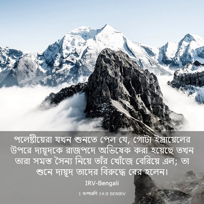 Picture 03 - 1 বংশাৱলি 14:8 BENIRV - পলেষ্টীয়েরা যখন - Bible Verse Picture