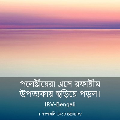 Picture 03 - 1 বংশাৱলি 14:9 BENIRV - পলেষ্টীয়েরা এসে - Bible Verse Picture