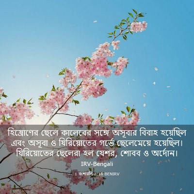 Picture 03 - 1 বংশাৱলি 2:18 BENIRV - হিষ্রোণের ছেলে - Bible Verse Picture
