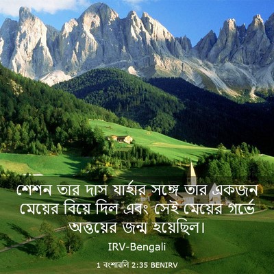 Picture 03 - 1 বংশাৱলি 2:35 BENIRV - শেশন তার দাস - Bible Verse Picture